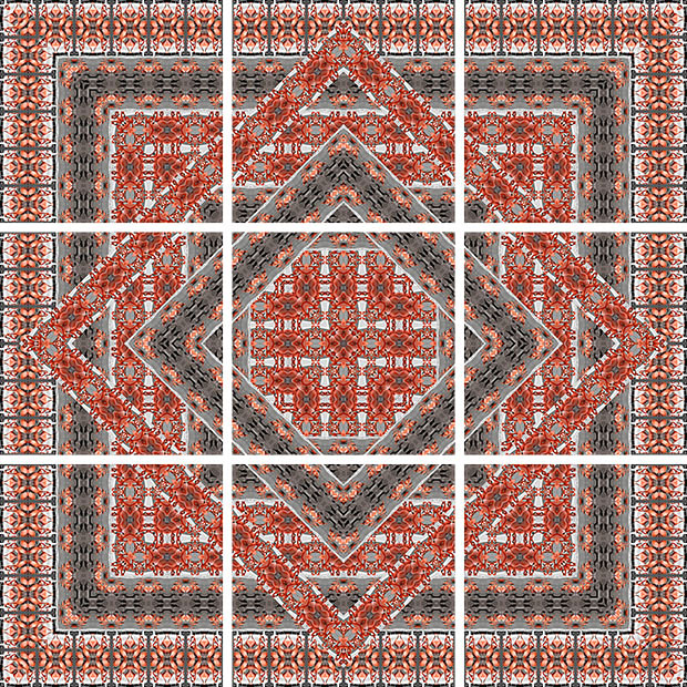 Caribbean Bahamas Flamingo #3 | Digital Art | 36" x 36" | 9 - Framed Panels of C-prints | 2015
